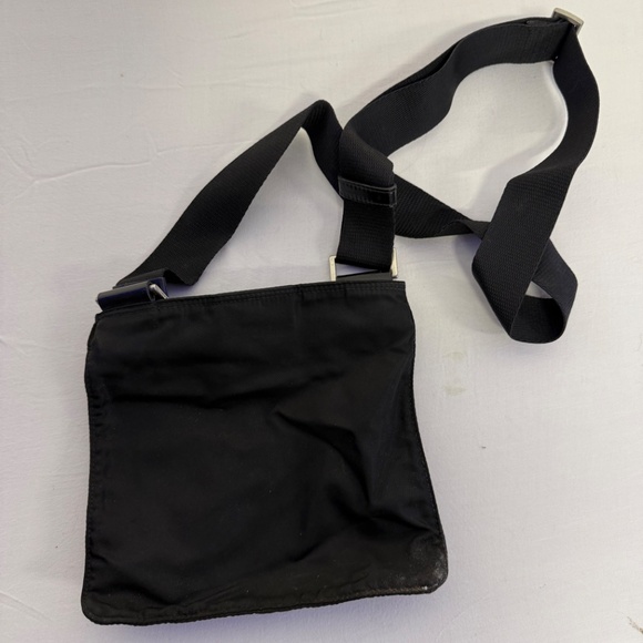 PRADA Nylon Shoulder Bag Black Triangle Logo Crossbody Sacoche from Japan - Picture 9 of 9